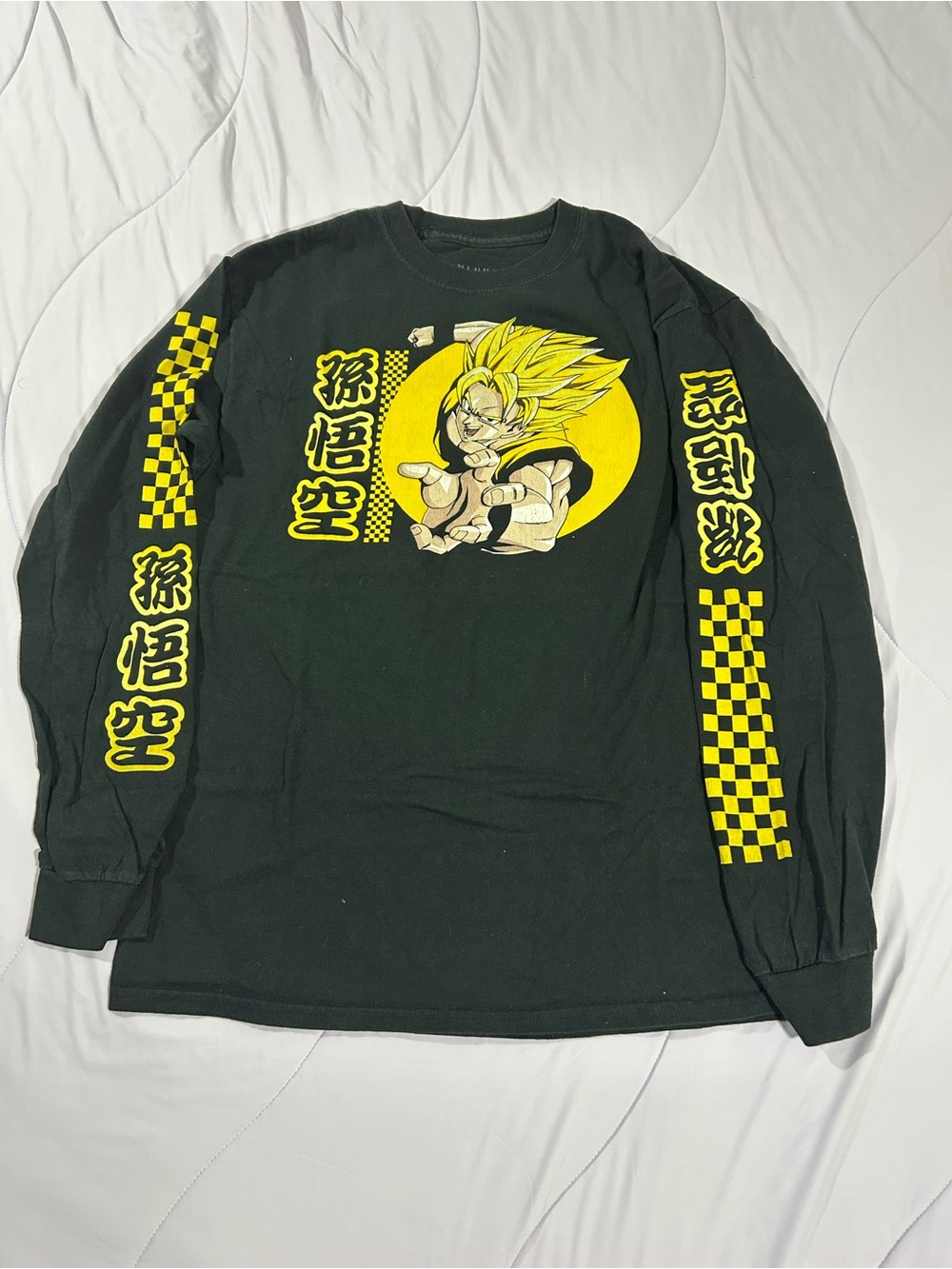 Dragon Graphic Long Sleeve Tee - Black/Yellow